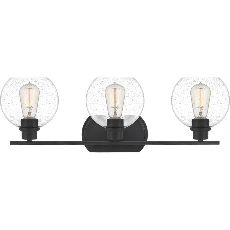 Pruitt 3 Light Matte Black Bath Light Wall Light
