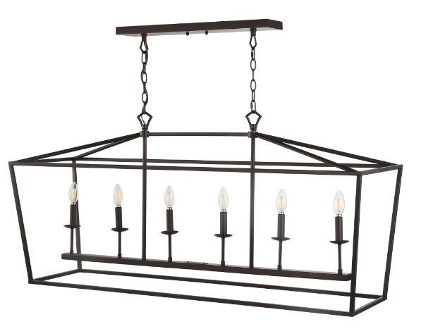 Pagoda 6 Light 49&quot; Wide LED Taper Candle Chandelier Oil Rubbed Bronze