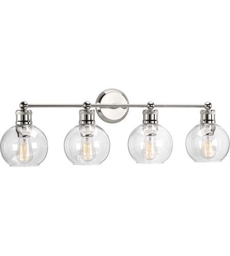 Hansford 4 Light Polished Nickel Bath Vanity Wall Light