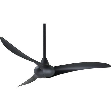 Wave 52&quot; 3 Blade Indoor Ceiling Fan with Remote Included Black Finish
