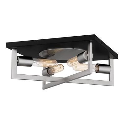 Brunson 4 Light 14&quot; Wide Flush Mount Ceiling Fixture in Brushed Nickel