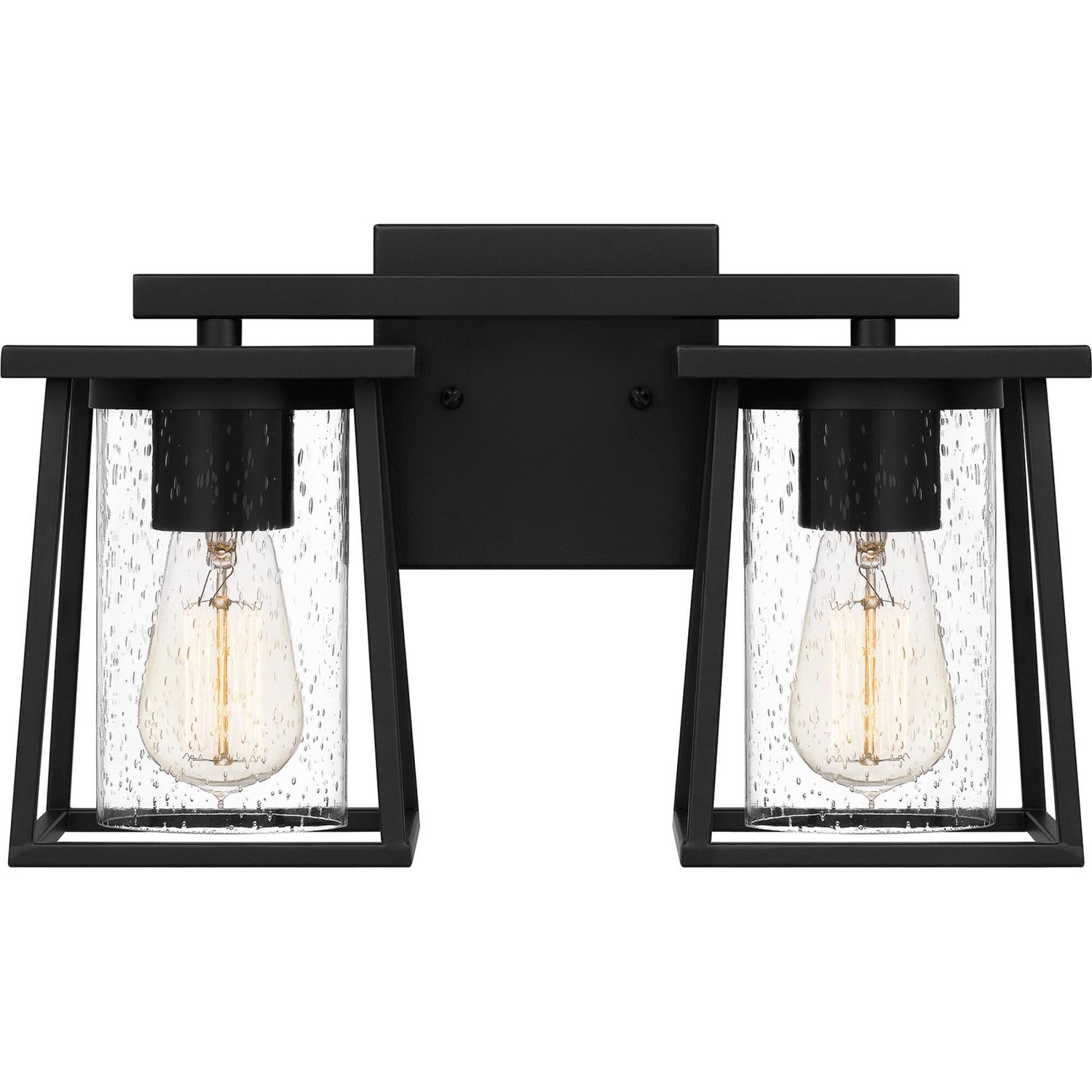 Lodge 2 Light 15&quot; Wide Bathroom Vanity Light in Matte Black