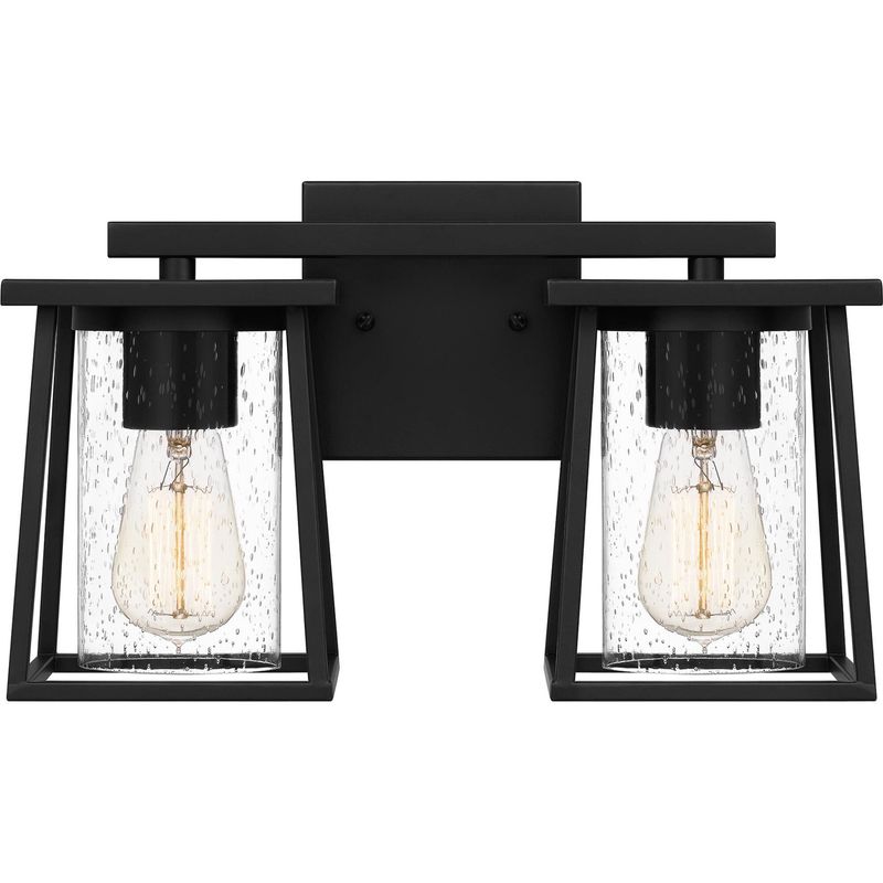 Lodge 2 Light 15&quot; Wide Bathroom Vanity Light in Matte Black