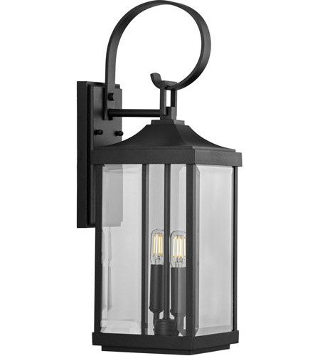 Gibbes Street 2 Light 22&quot; Tall Outdoor Wall Sconce in Black