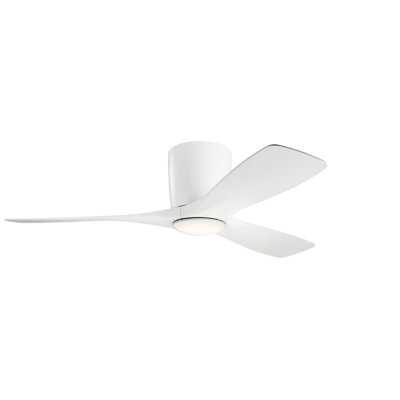 Volos 48&quot; 3 Blade Hugger Indoor Ceiling Fan - Wall Control Included  White Finish