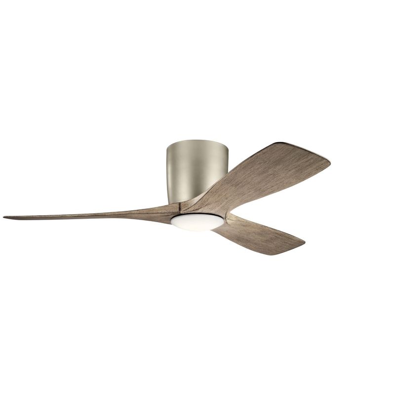 Volos 48&quot; 3 Blade Hugger Indoor Ceiling Fan - Wall Control Included Brushed Nickel