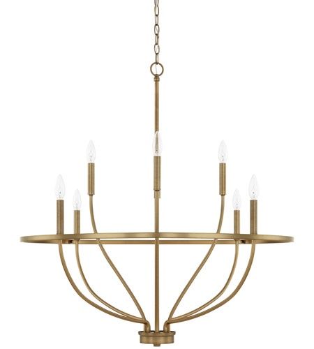 Greyson 8 Light 34 inch Aged Brass Chandelier Ceiling Light