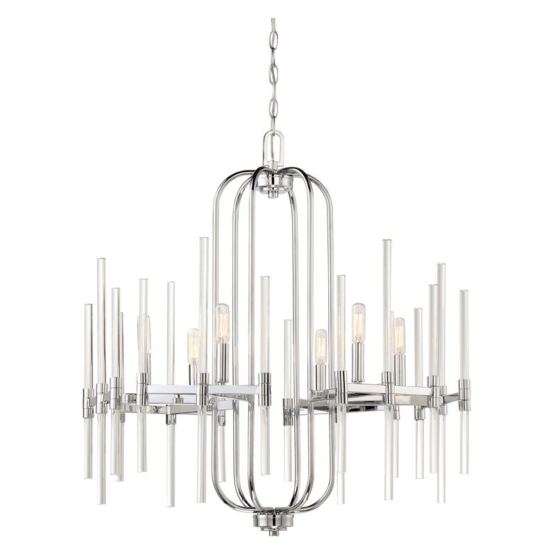 Pillar 6 Light 26&quot; Wide Chandelier