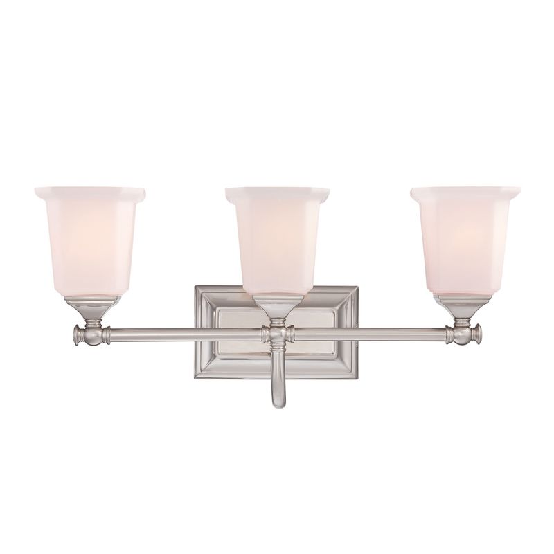 Nicholas 3 Light 22&quot; Wide Bathroom Vanity Light in Brushed Nickel