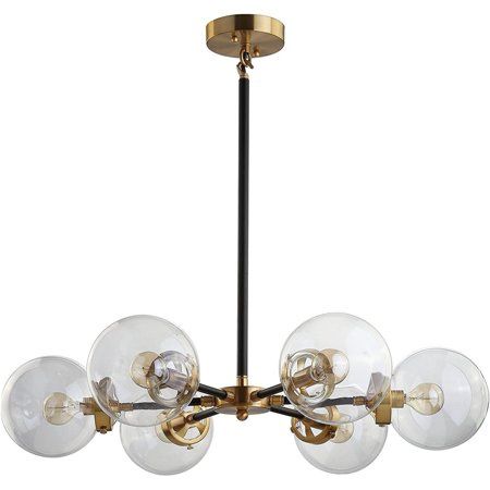 Caleb 6-Light 28 Brass Cluster Pendant Contemporary Transitional Dimmable Adjustable for Kitchen Living Room
