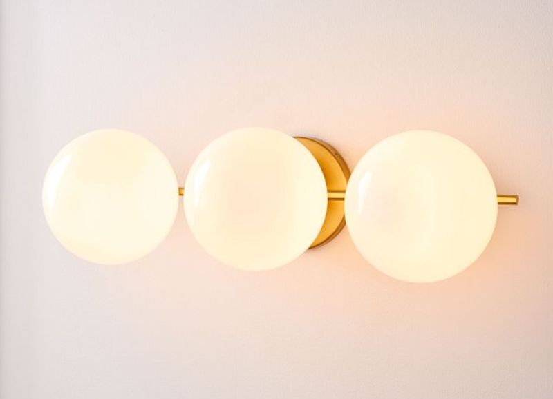 Sphere &amp; Stem 3-Light Sconce in Gold