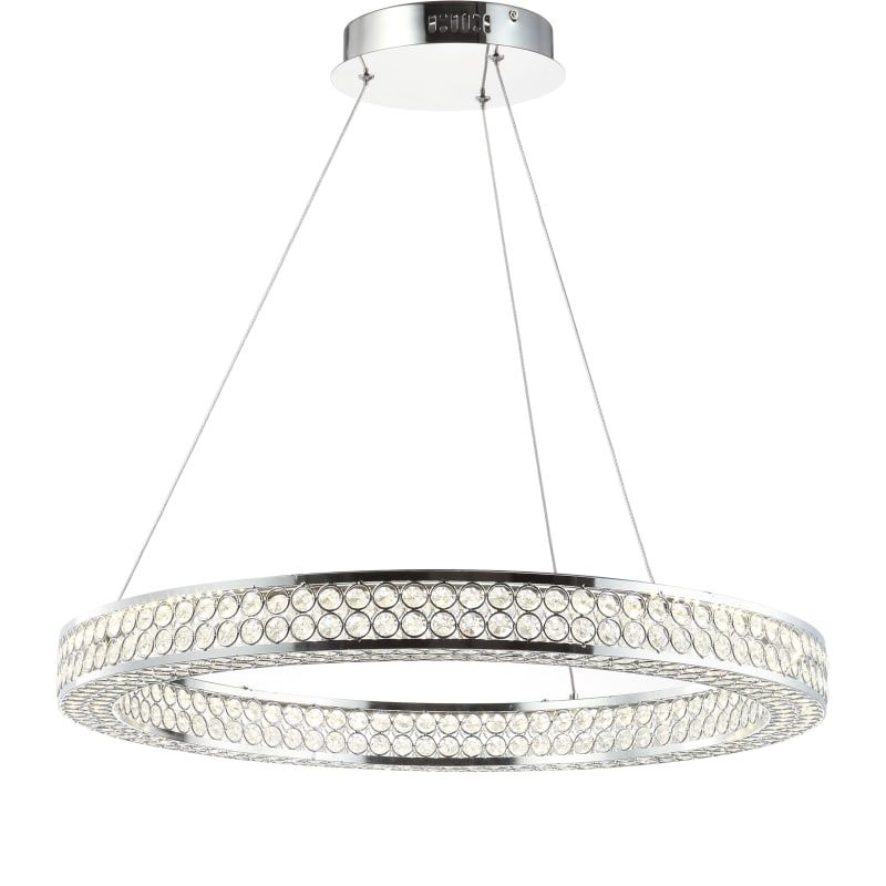 Benton Single Light 25&quot; Wide LED Crystal Ring Chandelier