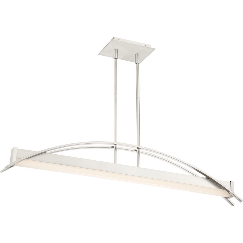 Sabre 39-1/4&quot; Wide Integrated LED Linear Chandelier with Acrylic Rectangle Shades in Brushed Nickel