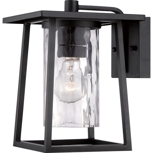 Lodge 1 Light 11&quot; Tall Outdoor Wall Sconce with Hammered Glass