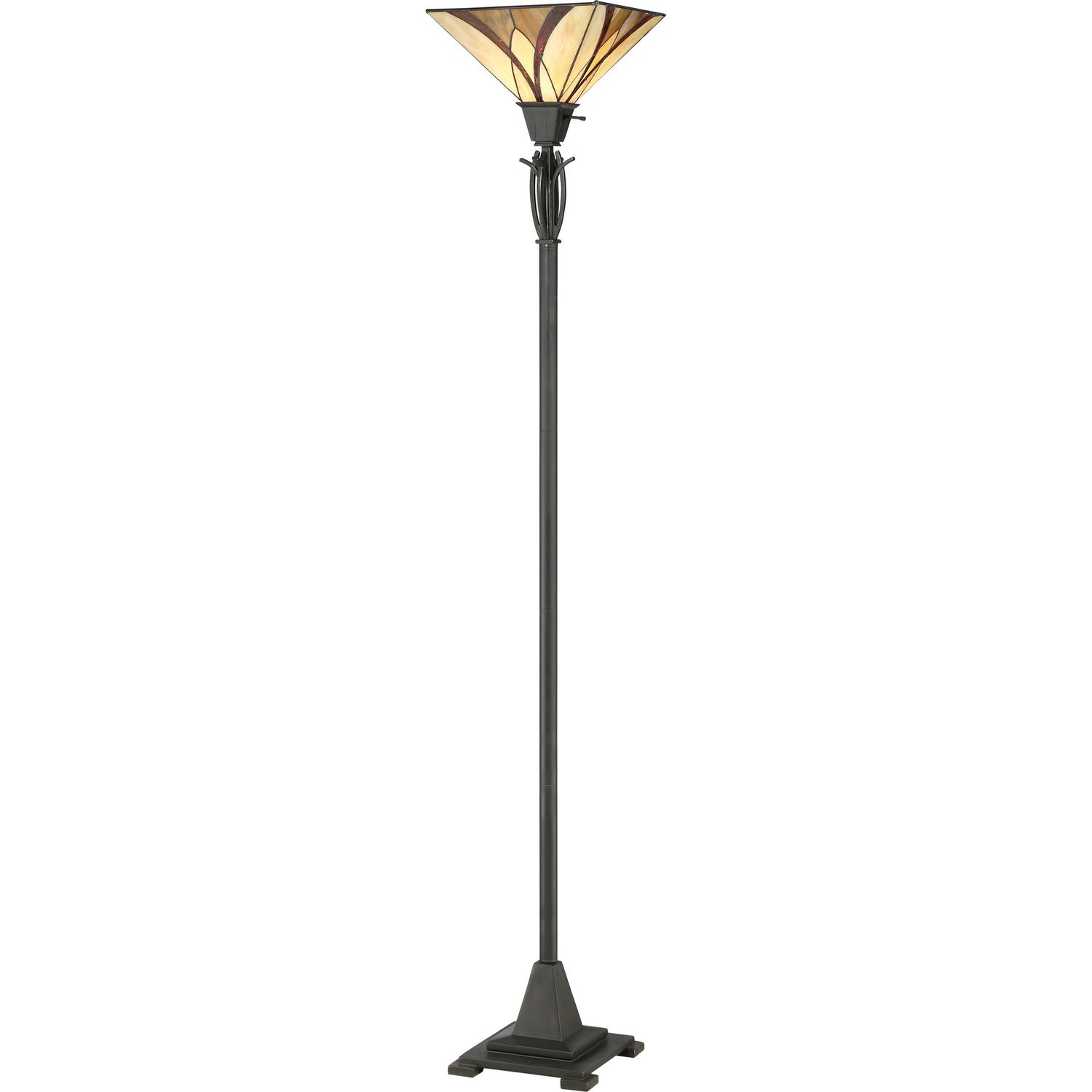 Asheville 1 Light 12&quot; Wide Accent Floor Lamp with Glass Pyramid Shade Valiant Bronze