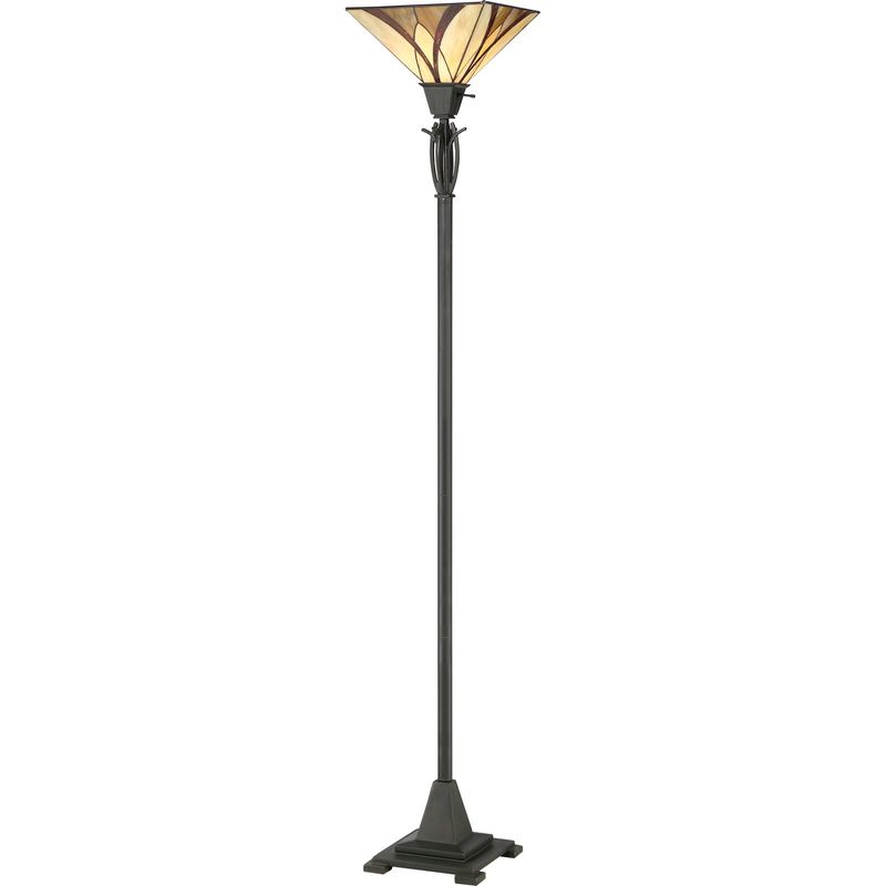 Asheville 1 Light 12&quot; Wide Accent Floor Lamp with Glass Pyramid Shade Valiant Bronze