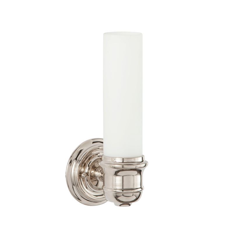 Stavros Single Light 12&quot; Tall Bathroom Vanity Sconce Polished Nickel Indoor Lighting Bathroom Fixtures Bathroom Sconce in Polished Nickel