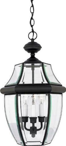 Newbury 3 Light 13&quot; Wide Outdoor Pendant Lantern with Clear Glass Mystic Black