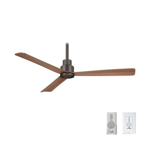Simple 52&quot; 3 Blade Indoor / Outdoor Energy Star Ceiling Fan with Remote Included Oil Rubbed Bronze