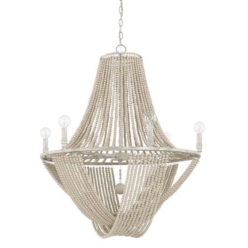 Kayla 6 Light 29&quot; Wide Beaded Chandelier