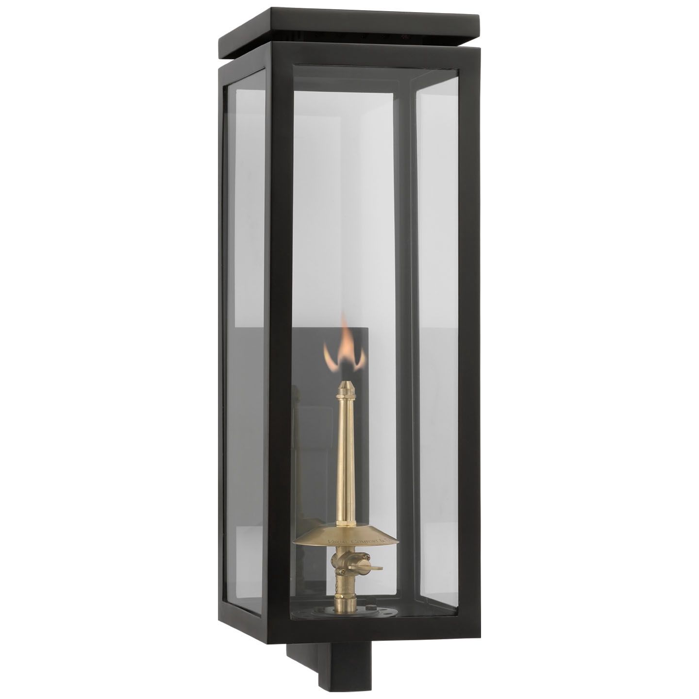 Fresno 19&quot; Tall Gas Lantern Wall Sconce in Matte Black