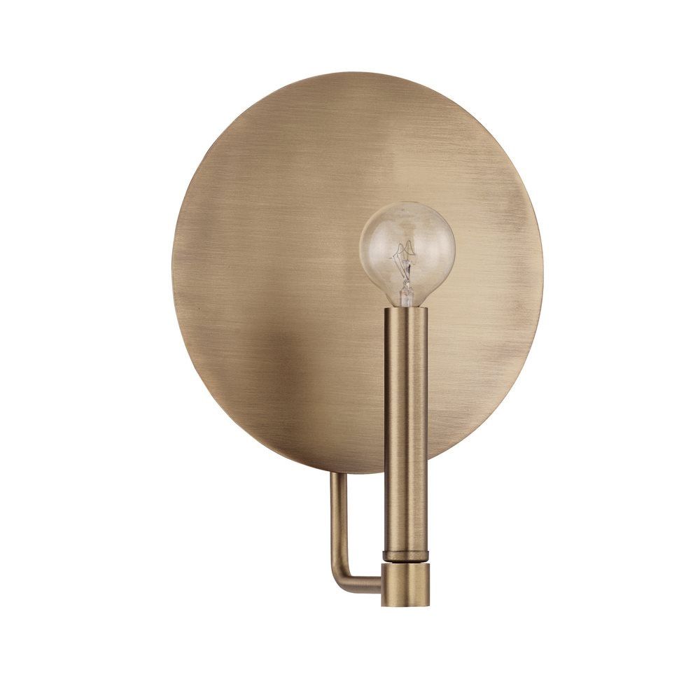 Wells 11&quot; Tall Bathroom Sconce in Aged Brass