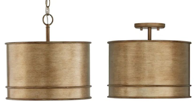 Nole 14&quot; Wide Pendant Mystic Luster Convertible to Semi-Flush Mount