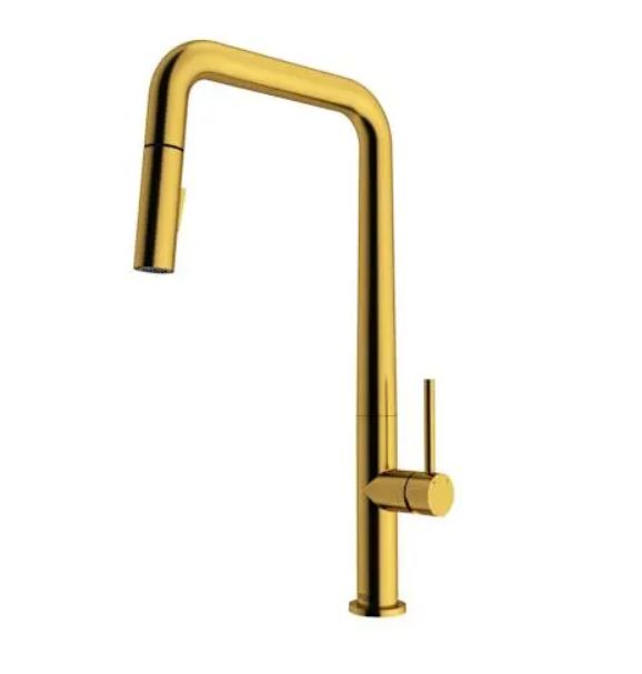 Parsons 1.8 GPM 18&quot; H Single Handle Single Hole Pre-Rinse Pull Down Kitchen Faucet in Matte Brushed Gold
