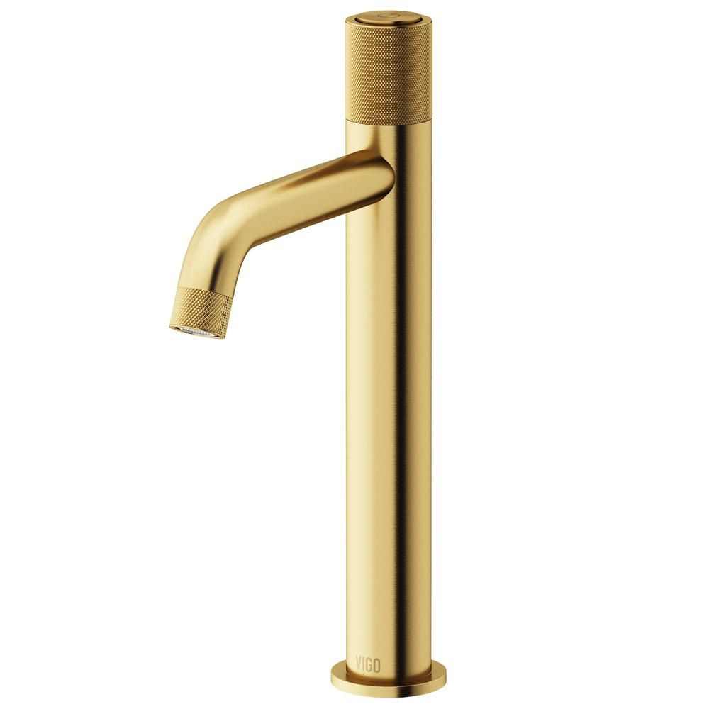Apollo 1.2 GPM 12&quot; H Single Handle Single Hole Vessel Bathroom Faucet in Matte Gold