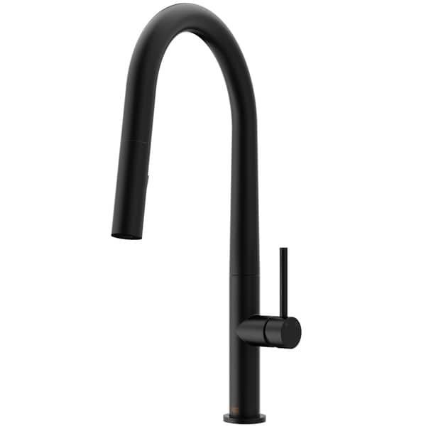 Greenwich 1.8 GPM 18&quot; H Single Handle Single Hole Pull Down Kitchen Faucet in Matte Black