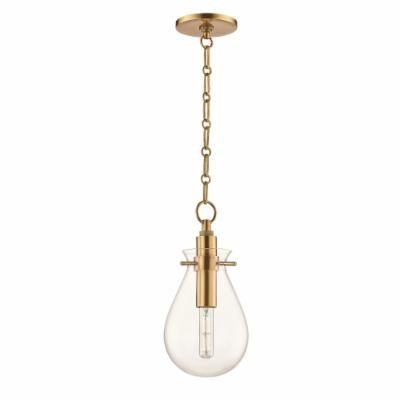 Ivy Single Light 8&quot; Wide LED Mini Pendant in Aged Brass