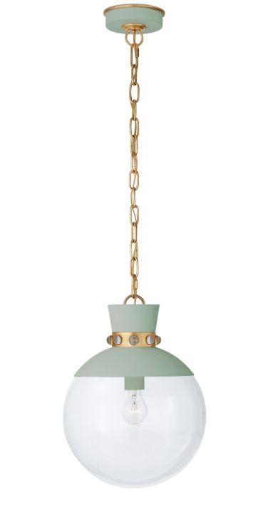 Lucia 9&quot; Wide Mini Pendant Clear Glass Light Green