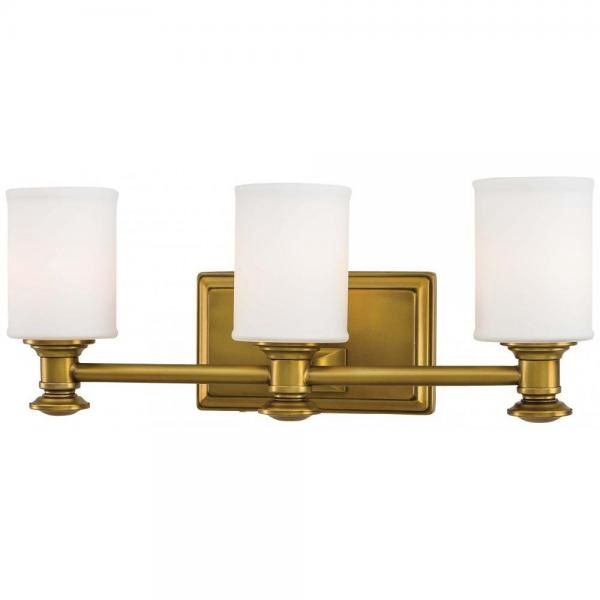 Harbour Point 3 Light 19&quot; Wide Bathroom Vanity Light with Etched Opal Glass in Liberty Gold