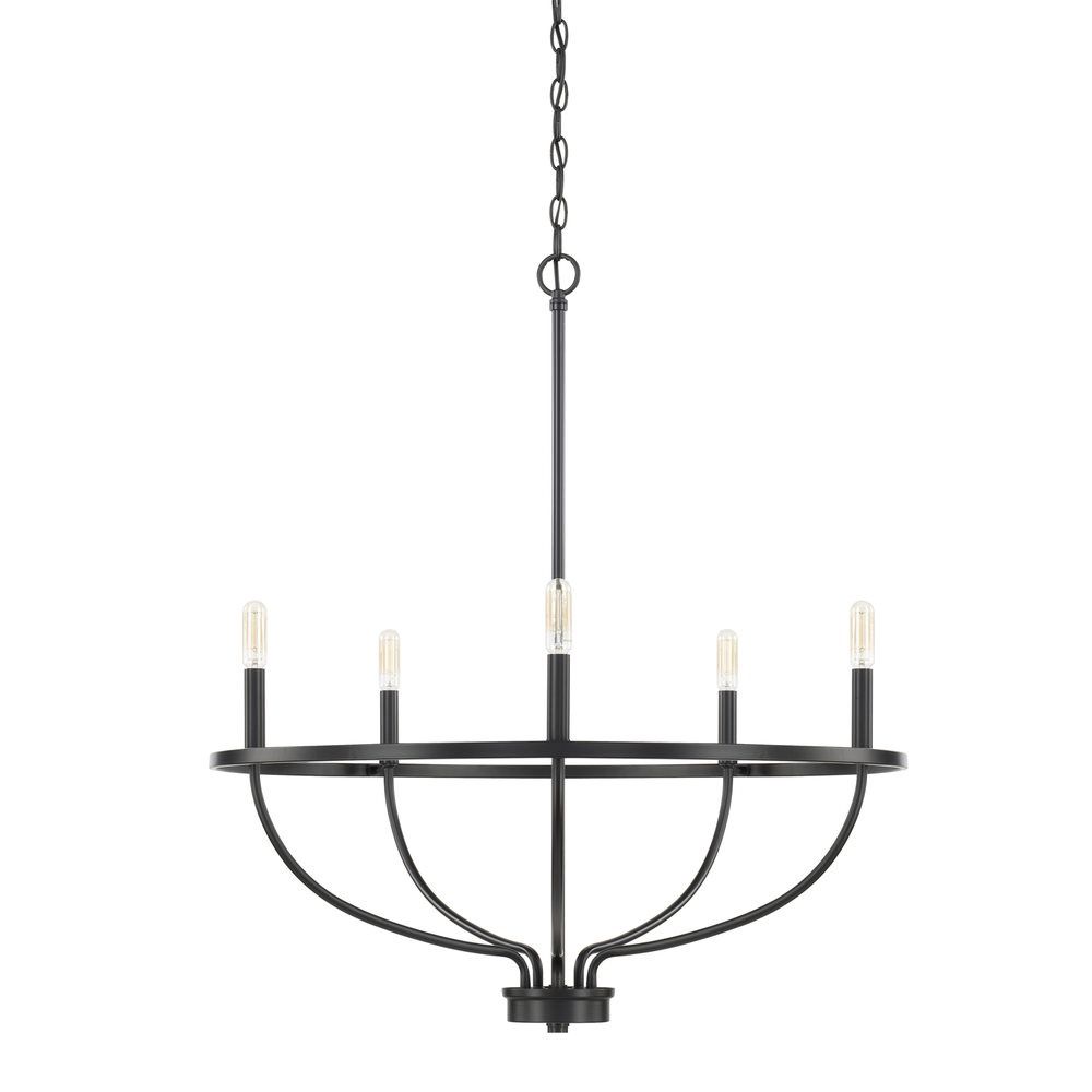 Greyson 5 Light 29&quot; Wide Taper Candle Chandelier in Black