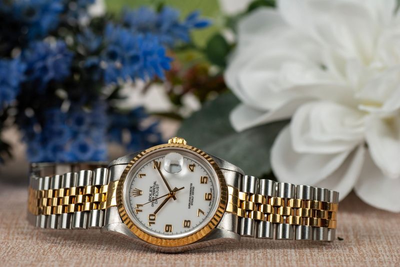 Rolex Datejust 36 Steel & Gold White Arabic Dial - 16233