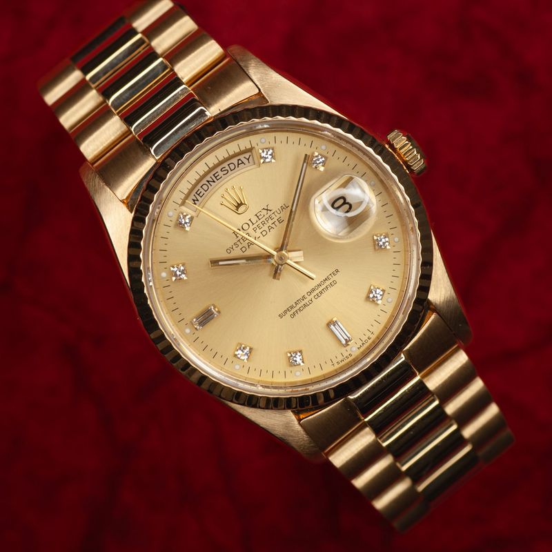 1991 Rolex Presidential DayDate 36 Champagne/Diamond Dial - 18238