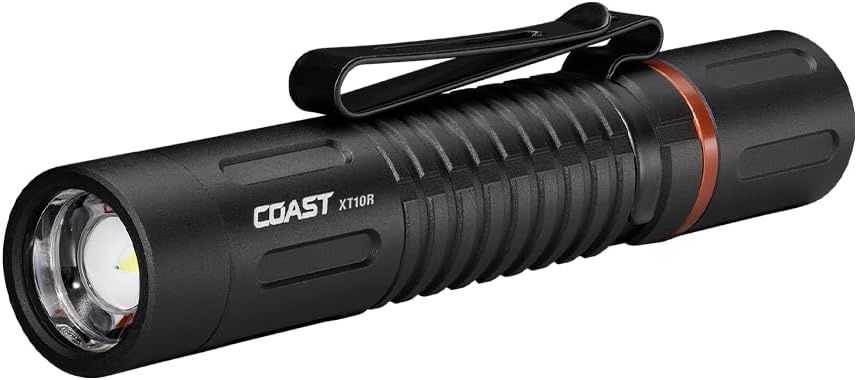 Coast XT10R 280 Lumen USB-C Rechargeable Pocket Flashlight/Penlight, Color: Black