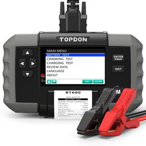 Topdon12V Battery &amp; 12V/24V System Tester w/Built-in Printer, BT600