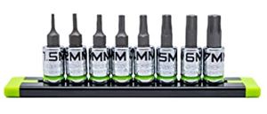Grip Edge Tools 8-PC 1/4'' Dr Short Metric RPT Hex Driver Set GE8ASMHSRPT
