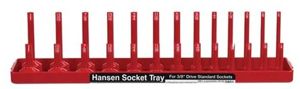 Hansen 3/8" Peg Style Socket Rack SAE Red, 3801