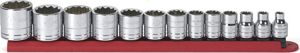 GearWrench 13 Piece 3/8 Inch Drive 12 Point Standard SAE Socket Set 80561