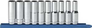 GearWrench 10 Piece 1/2 Inch Drive 12 Point Deep Metric Socket Set, 80712