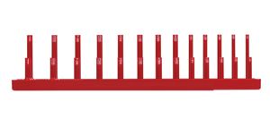 Hansen Global 1/4 Inch Standard 2 Row Regular/Deep Socket Holder Tray - Red, 1401