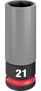 Milwaukee Tool SHOCKWAVE Impact Duty 1/2 Drive 21MM Metric Lug Nut Wheel Socket, 49-66-7806