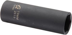 SUNEX 1/2" Drive, Extra Thin Wall Deep Impact Socket, 19mm  2619