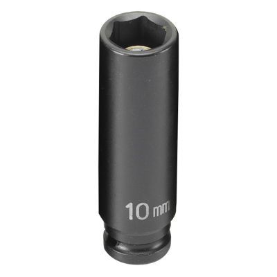 Grey Pneumatic Socket 10mm 1/4" Drive Impact Magnetic 6 point Deep  910MDG