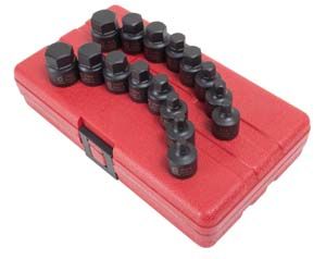 SUNEX 16-Piece 3/8 in. Drive Stubby Impact Socket Set, 3646