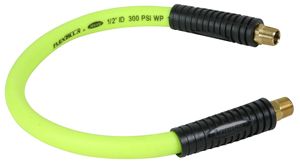 Legacy Manufacturing Flexzilla Whip Hose with Swivel, 1/2" x 2', 3/8" MNPT Swivel x 3/8" MNPT Fittings, HFZ1202YW3S