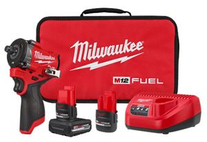 Milwaukee Tool M12 FUEL Stubby 1/2" Impact Wrench Kit, 2563-22