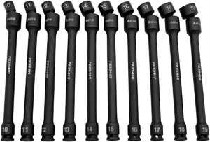 Astro Pneumatic 10pc 3/8" Drive 6Pt Pinless Universal Torque-Saver Impact Extension Socket Set - Metric, 78354